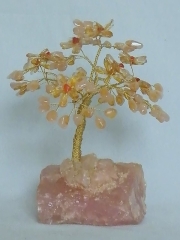 Hortensie mit neun Blüten (± 18 cm) mit Bergkristall und Rosenquarz